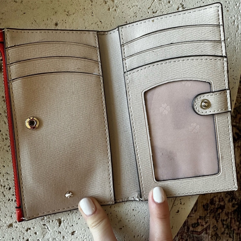 Kate Spade Orange & White Stripe Wallet - Picture 3 of 3